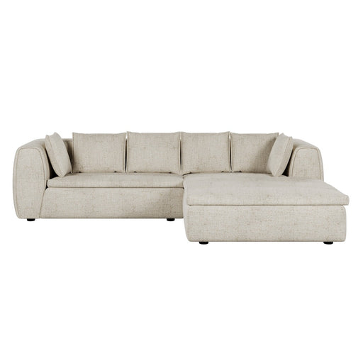 Hugo Byron 3-Seater Right Chaise Sofa with 2-Seater Arm - Nougat Speckle