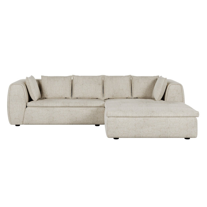 Hugo Byron 3-Seater Right Chaise Sofa with 2-Seater Arm - Nougat Speckle