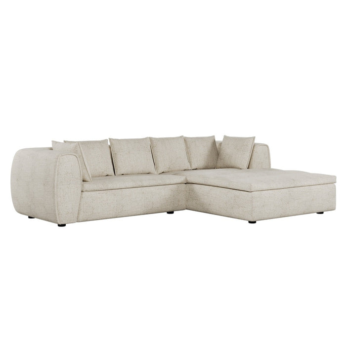 Hugo Byron 3-Seater Right Chaise Sofa with 2-Seater Arm - Nougat Speckle