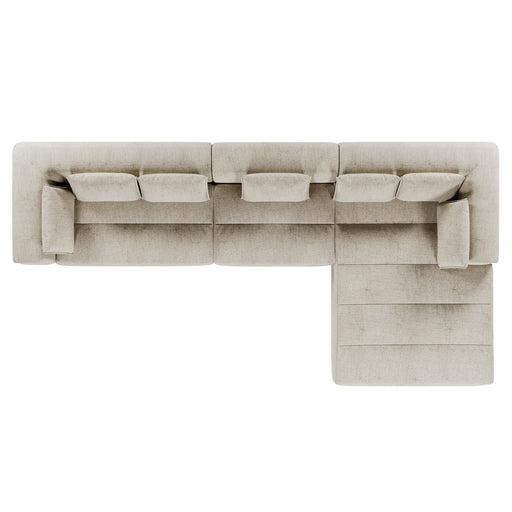 Hugo Byron 4-Seater Right Chaise Sofa with Arm - Nougat Speckle