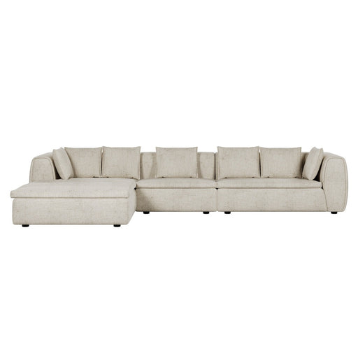 Hugo Byron 4-Seater Left Chaise Sofa with Arms - Nougat Speckle