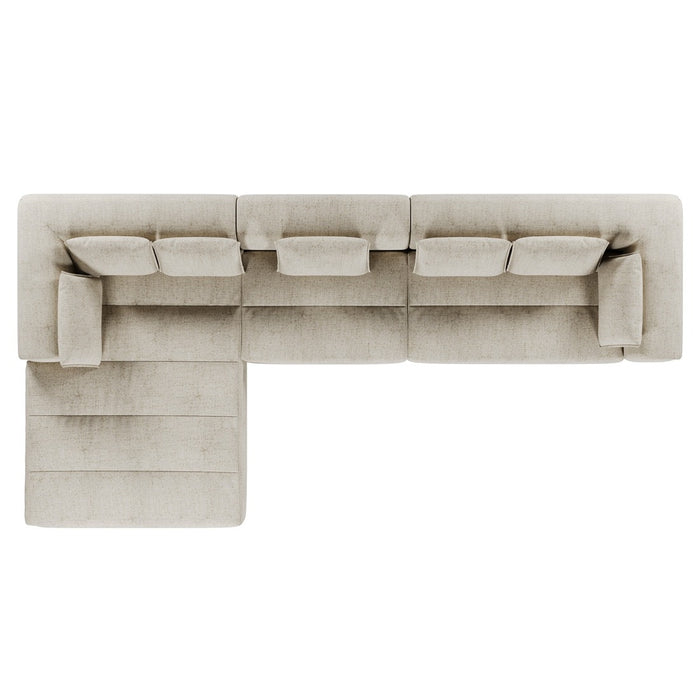 Hugo Byron 4-Seater Left Chaise Sofa with Arms - Nougat Speckle