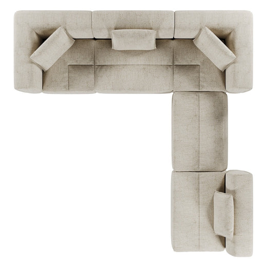 Hugo Byron 5-Seater L Shape Sofa with Ottoman - Nougat Speckle