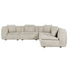 Hugo Byron 5-Seater L Shape Sofa with Ottoman - Nougat Speckle