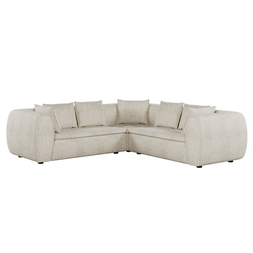 Hugo Byron 5-Seater L Shape Sofa with Arms - Nougat Speckle