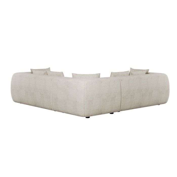Hugo Byron 5-Seater L Shape Sofa with Arms - Nougat Speckle