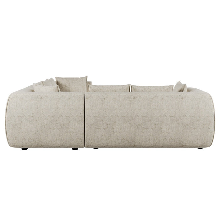Hugo Byron 5-Seater L Shape Sofa with Arms - Nougat Speckle