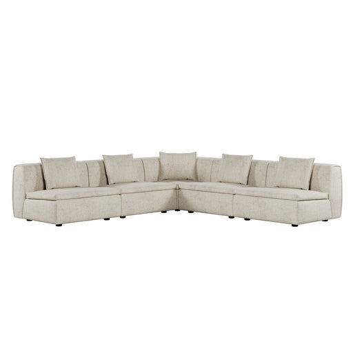Hugo Byron 5-Seater L Shape Sofa - Nougat Speckle