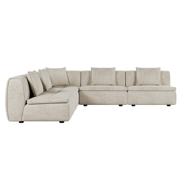 Hugo Byron 5-Seater L Shape Sofa - Nougat Speckle