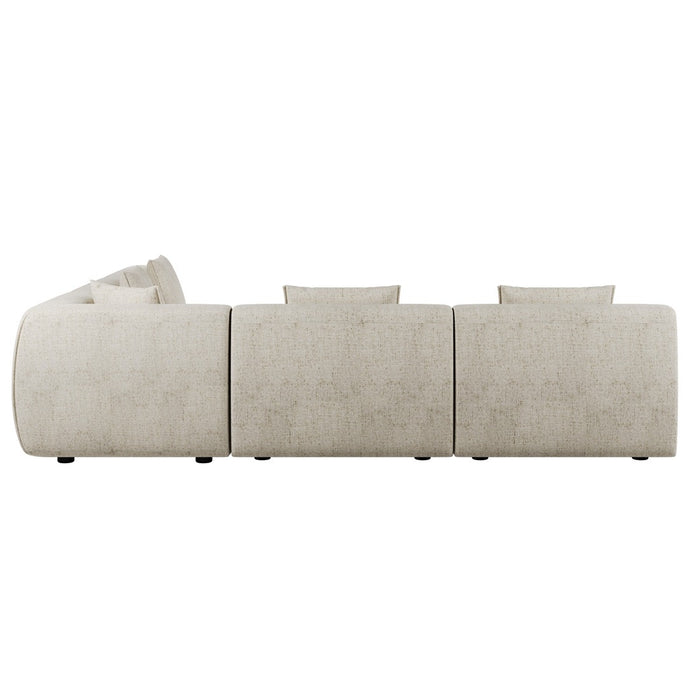 Hugo Byron 5-Seater L Shape Sofa - Nougat Speckle