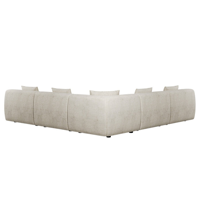Hugo Byron 5-Seater L Shape Sofa - Nougat Speckle