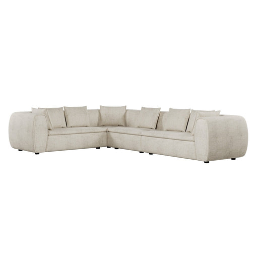 Hugo Byron 6-Seater Left L Shape Sofa with Arms - Nougat Speckle