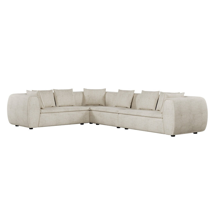 Hugo Byron 6-Seater Left L Shape Sofa with Arms - Nougat Speckle