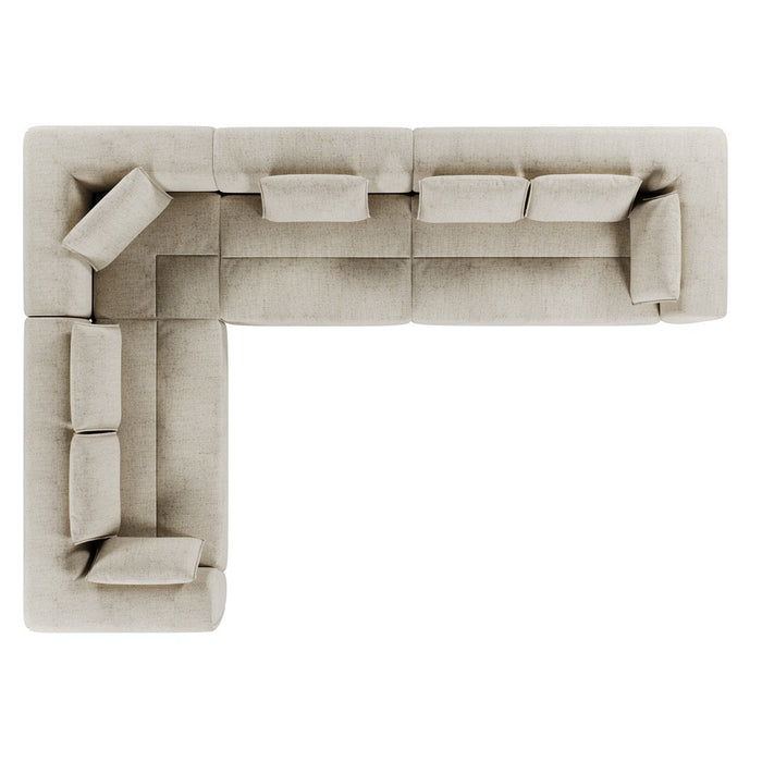 Hugo Byron 6-Seater Left L Shape Sofa with Arms - Nougat Speckle