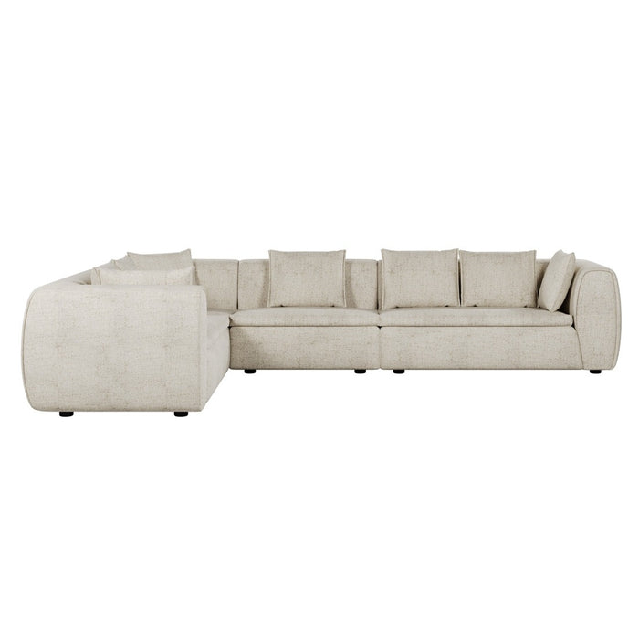 Hugo Byron 6-Seater Left L Shape Sofa with Arms - Nougat Speckle