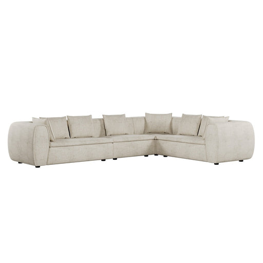 Hugo Byron 6-Seater Right L Shape Sofa with Arms - Nougat Speckle