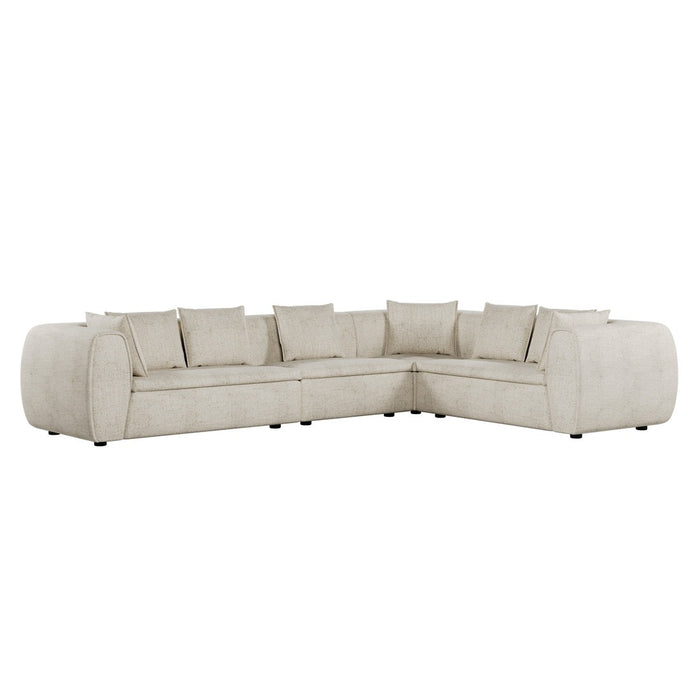 Hugo Byron 6-Seater Right L Shape Sofa with Arms - Nougat Speckle