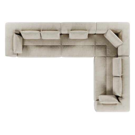 Hugo Byron 6-Seater Right L Shape Sofa with Arms - Nougat Speckle