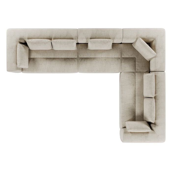 Hugo Byron 6-Seater Right L Shape Sofa with Arms - Nougat Speckle