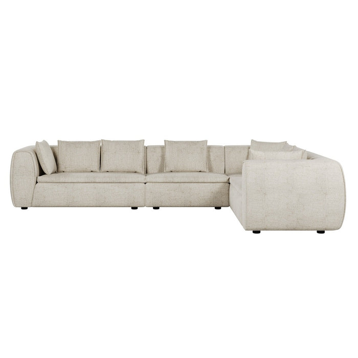 Hugo Byron 6-Seater Right L Shape Sofa with Arms - Nougat Speckle