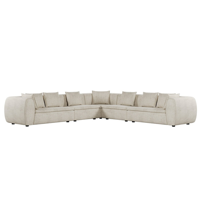 Hugo Byron 7-Seater L Shape Sofa with Arms - Nougat Speckle