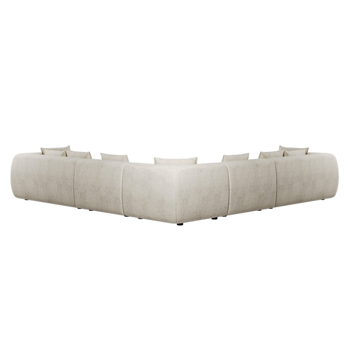 Hugo Byron 7-Seater L Shape Sofa with Arms - Nougat Speckle