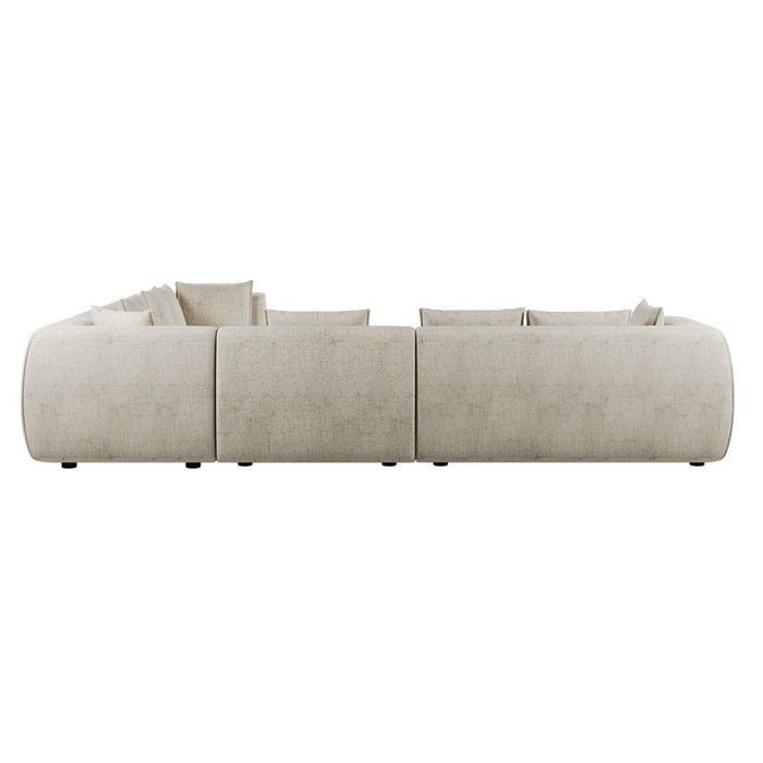 Hugo Byron 7-Seater L Shape Sofa with Arms - Nougat Speckle