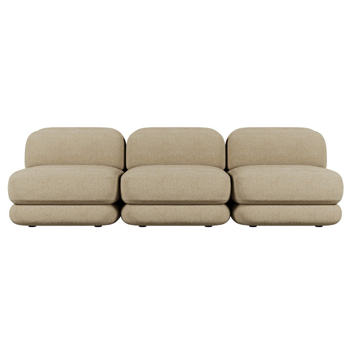 Juno Mello 3-Seater Armless Sofa - Amber Weave / Oat Milk
