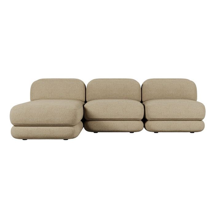Juno Mello 3-Seater Reversible Chaise Sofa - Amber Weave / Oat Milk