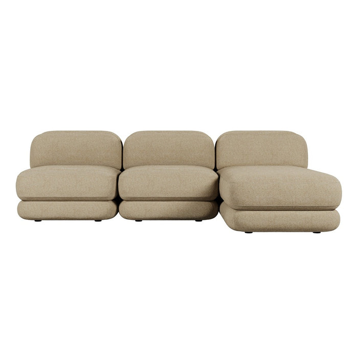 Juno Mello 3-Seater Reversible Chaise Sofa - Amber Weave / Oat Milk