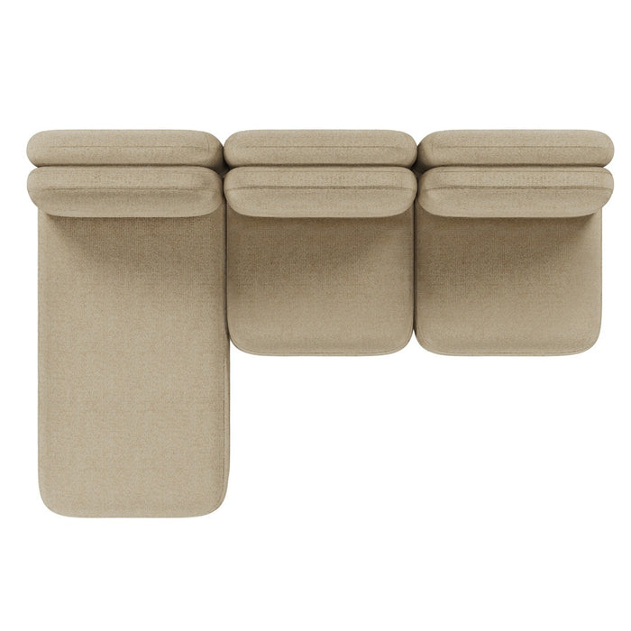 Juno Mello 3-Seater Reversible Chaise Sofa - Amber Weave / Oat Milk