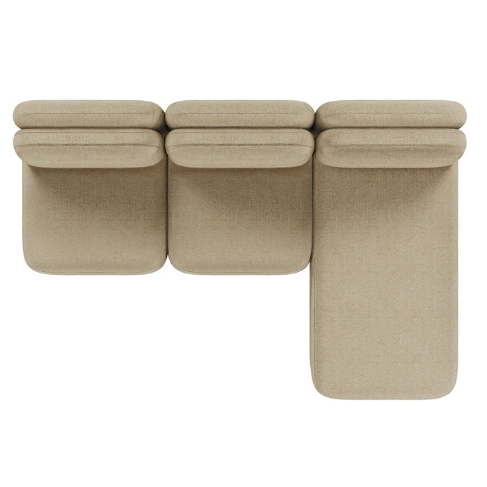 Juno Mello 3-Seater Reversible Chaise Sofa - Amber Weave / Oat Milk