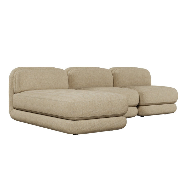Juno Mello 3-Seater Reversible Chaise Sofa - Amber Weave / Oat Milk