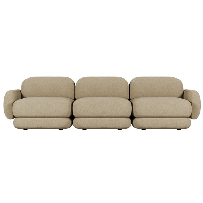 Juno Mello 3-Seater Sofa with Arms - Amber Weave / Oat Milk