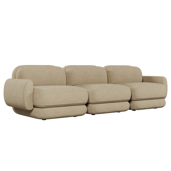 Juno Mello 3-Seater Sofa with Arms - Amber Weave / Oat Milk