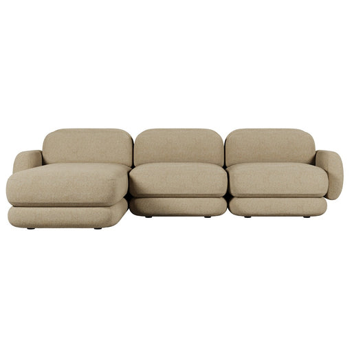 Juno Mello 3-Seater Reversible Chaise Sofa with Arms - Amber Weave / Oat Milk