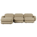 Juno Mello 3-Seater Reversible Chaise Sofa with Arms - Amber Weave / Oat Milk