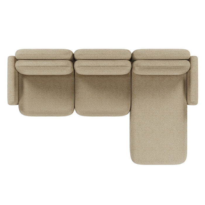 Juno Mello 3-Seater Reversible Chaise Sofa with Arms - Amber Weave / Oat Milk