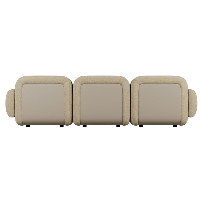 Juno Mello 3-Seater Reversible Chaise Sofa with Arms - Amber Weave / Oat Milk