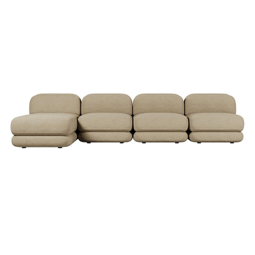 Juno Mello 4-Seater Reversible Chaise Sofa - Amber Weave / Oat Milk