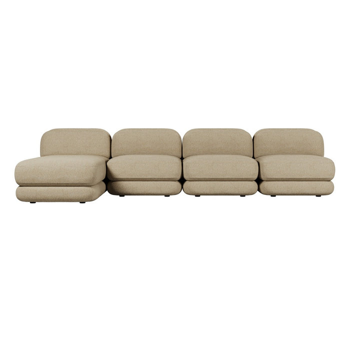 Juno Mello 4-Seater Reversible Chaise Sofa - Amber Weave / Oat Milk