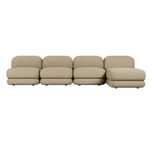 Juno Mello 4-Seater Reversible Chaise Sofa - Amber Weave / Oat Milk