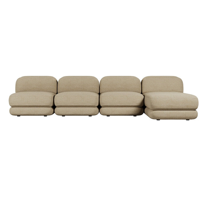 Juno Mello 4-Seater Reversible Chaise Sofa - Amber Weave / Oat Milk