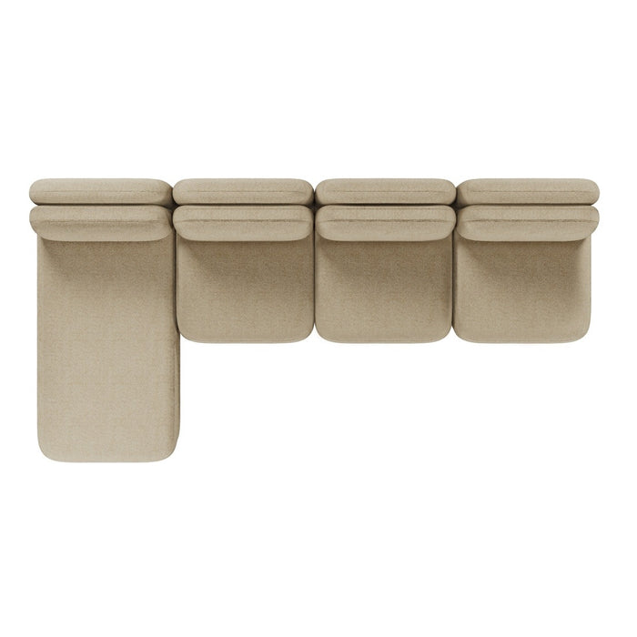 Juno Mello 4-Seater Reversible Chaise Sofa - Amber Weave / Oat Milk