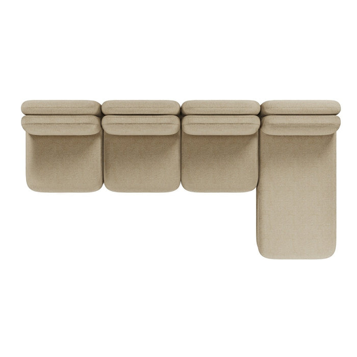 Juno Mello 4-Seater Reversible Chaise Sofa - Amber Weave / Oat Milk