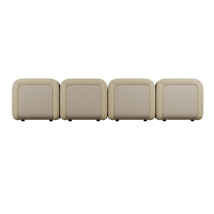 Juno Mello 4-Seater Reversible Chaise Sofa - Amber Weave / Oat Milk