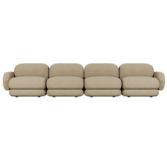 Juno Mello 4-Seater Sofa with Arms - Amber Weave / Oat Milk