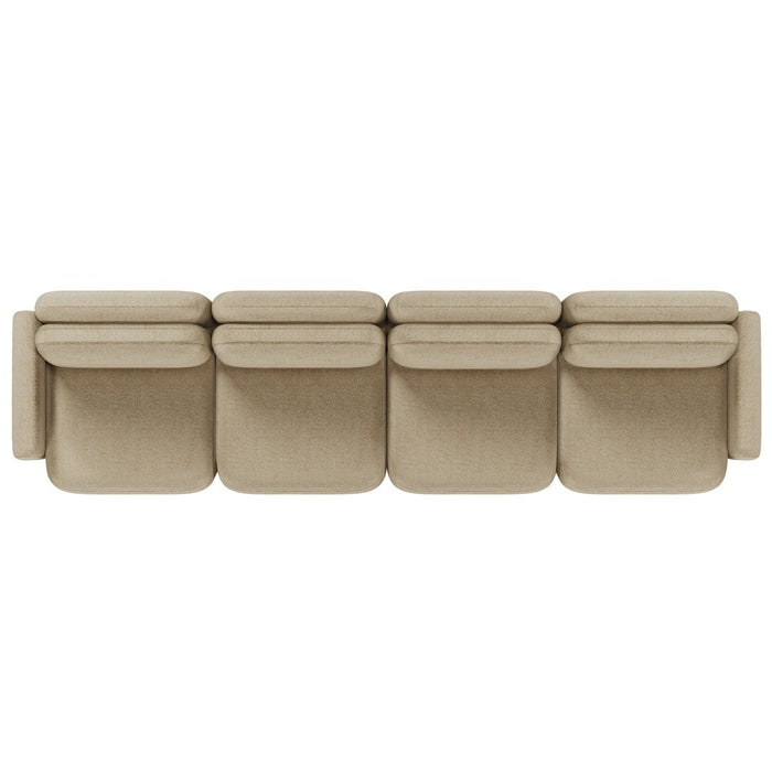 Juno Mello 4-Seater Sofa with Arms - Amber Weave / Oat Milk