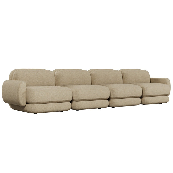 Juno Mello 4-Seater Sofa with Arms - Amber Weave / Oat Milk