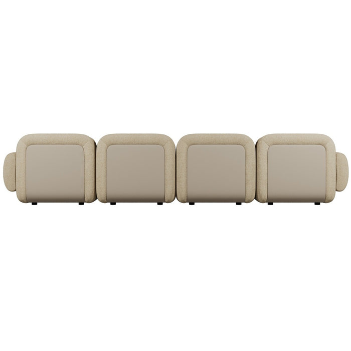 Juno Mello 4-Seater Sofa with Arms - Amber Weave / Oat Milk